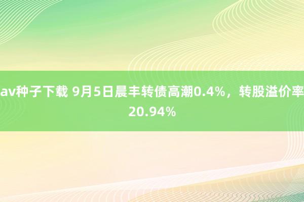 av种子下载 9月5日晨丰转债高潮0.4%，转股溢价率20.94%