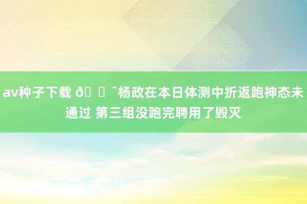 av种子下载 😯杨政在本日体测中折返跑神态未通过 第三组没跑完聘用了毁灭