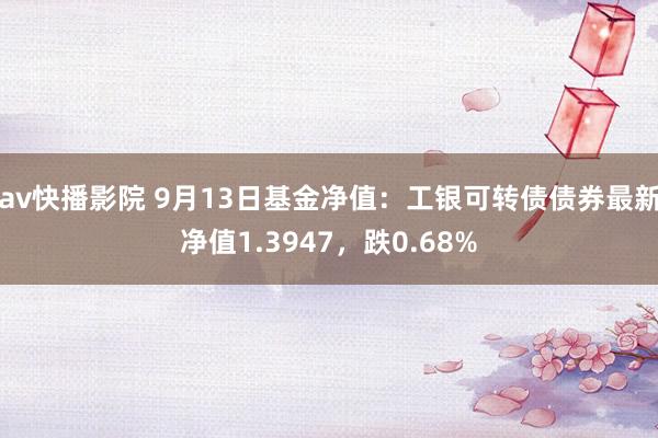 av快播影院 9月13日基金净值：工银可转债债券最新净值1.3947，跌0.68%