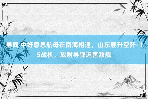 男同 中好意思航母在南海相逢，山东舰升空歼-15战机，放射导弹迫害敌舰