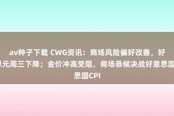 av种子下载 CWG资讯：商场风险偏好改善，好意思元周三下降；金价冲高受阻，商场恭候决战好意思国CPI