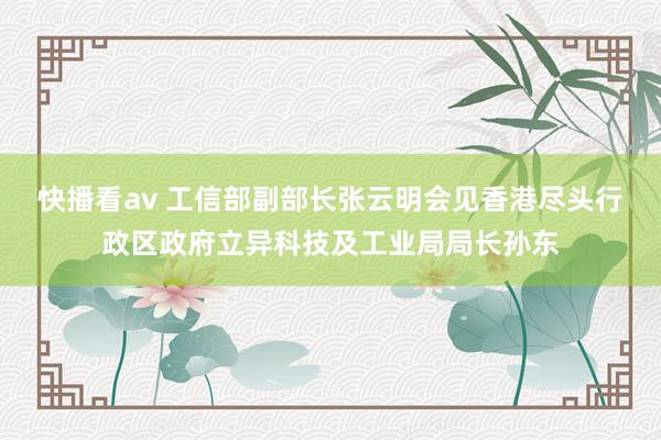 快播看av 工信部副部长张云明会见香港尽头行政区政府立异科技及工业局局长孙东