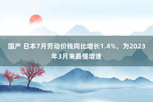 国产 日本7月劳动价钱同比增长1.4%，为2023年3月来最慢增速