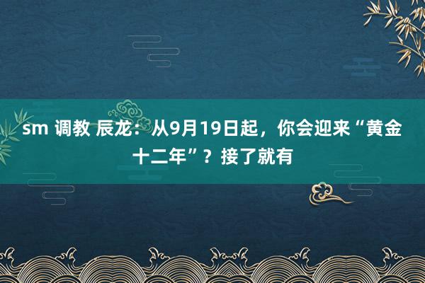 sm 调教 辰龙：从9月19日起，你会迎来“黄金十二年”？接了就有