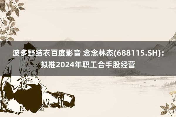 波多野结衣百度影音 念念林杰(688115.SH)：拟推2024年职工合手股经营