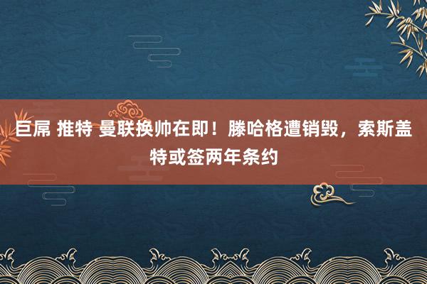 巨屌 推特 曼联换帅在即！滕哈格遭销毁，索斯盖特或签两年条约