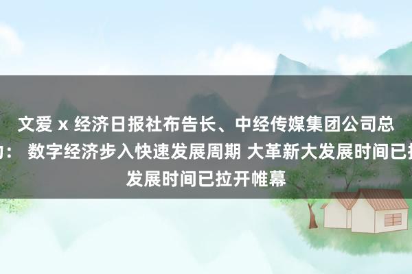 文爱 x 经济日报社布告长、中经传媒集团公司总司理武力： 数字经济步入快速发展周期 大革新大发展时间已拉开帷幕