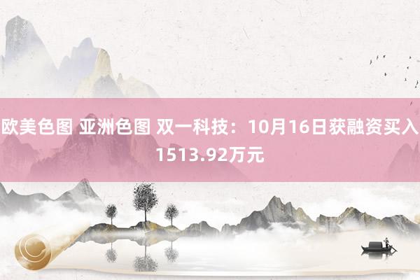 欧美色图 亚洲色图 双一科技：10月16日获融资买入1513.92万元