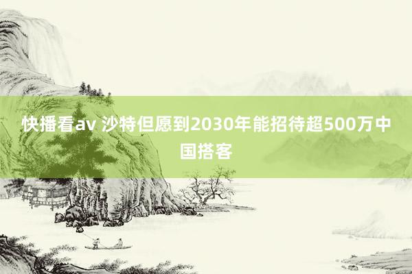 快播看av 沙特但愿到2030年能招待超500万中国搭客