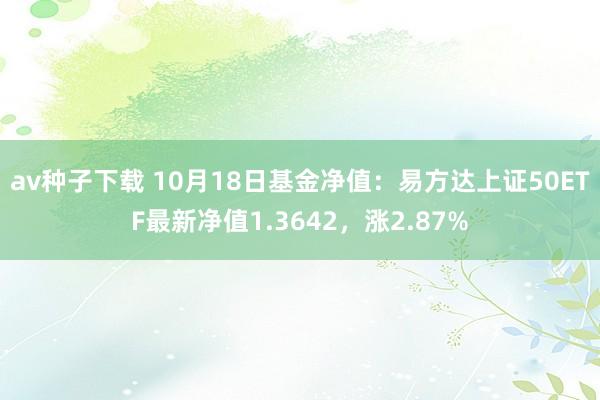 av种子下载 10月18日基金净值：易方达上证50ETF最新净值1.3642，涨2.87%