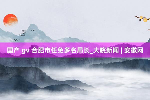 国产 gv 合肥市任免多名局长_大皖新闻 | 安徽网