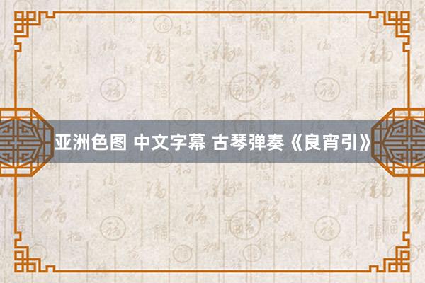 亚洲色图 中文字幕 古琴弹奏《良宵引》