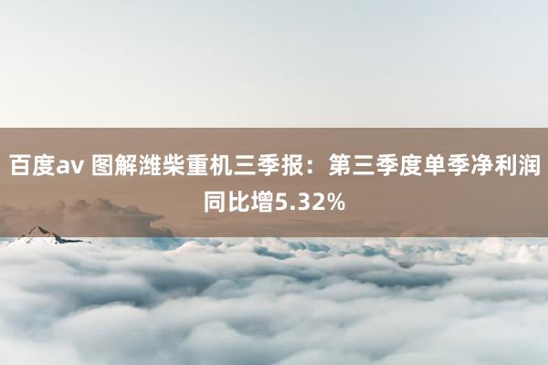 百度av 图解潍柴重机三季报：第三季度单季净利润同比增5.32%