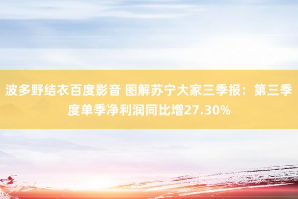 波多野结衣百度影音 图解苏宁大家三季报：第三季度单季净利润同比增27.30%