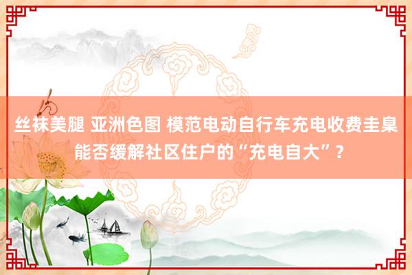 丝袜美腿 亚洲色图 模范电动自行车充电收费圭臬 能否缓解社区住户的“充电自大”？