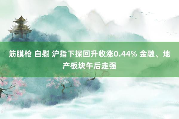 筋膜枪 自慰 沪指下探回升收涨0.44% 金融、地产板块午后走强