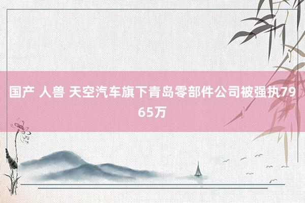 国产 人兽 天空汽车旗下青岛零部件公司被强执7965万