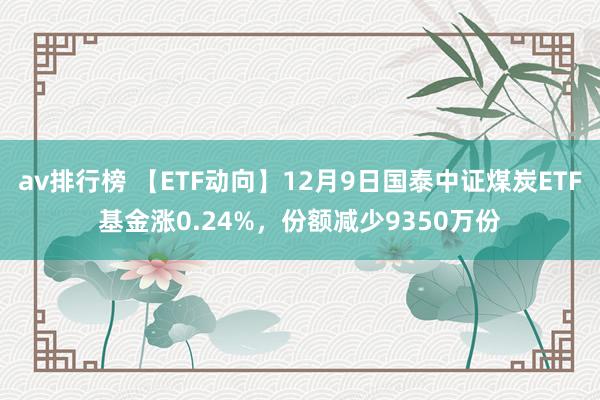 av排行榜 【ETF动向】12月9日国泰中证煤炭ETF基金涨0.24%，份额减少9350万份