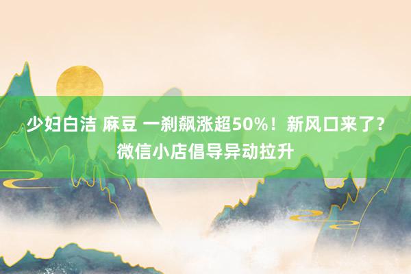 少妇白洁 麻豆 一刹飙涨超50%！新风口来了？微信小店倡导异动拉升