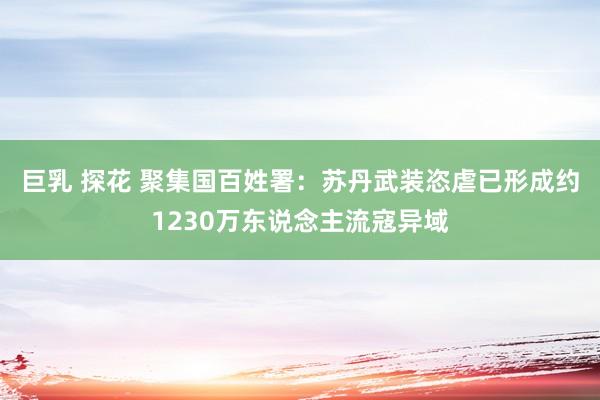 巨乳 探花 聚集国百姓署：苏丹武装恣虐已形成约1230万东说念主流寇异域