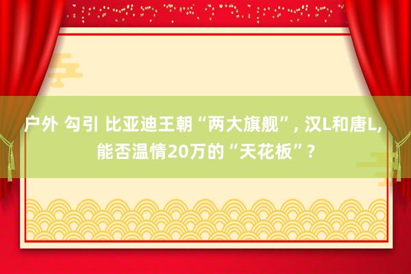 户外 勾引 比亚迪王朝“两大旗舰”， 汉L和唐L， 能否温情20万的“天花板”?