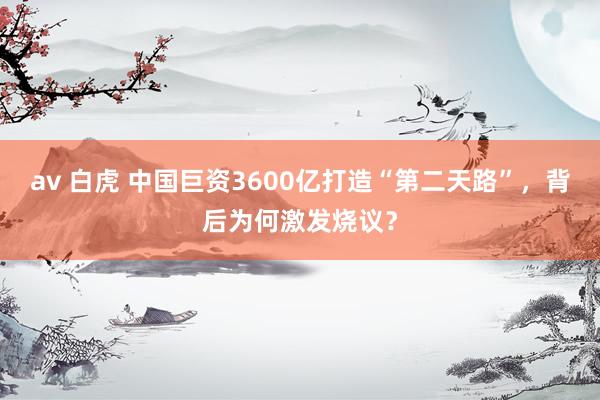 av 白虎 中国巨资3600亿打造“第二天路”，背后为何激发烧议？